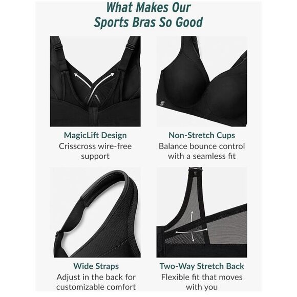 NEW Glamorise Plus Size MagicLift Seamless Sports Bra Wirefree 42G - Picture 6 of 8